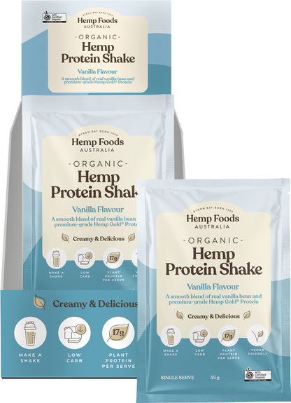 HEMP FOODS AUSTRALIA Organic Hemp Protein Shake Vanilla 7 x 35g