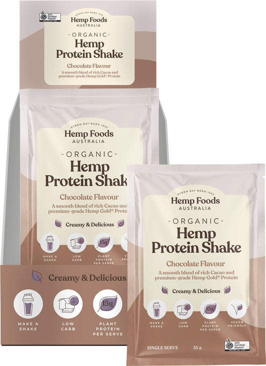 HEMP FOODS AUSTRALIA Organic Hemp Protein Shake Chocolate 7 x 35g