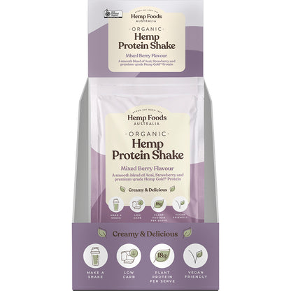 HEMP FOODS AUSTRALIA Organic Hemp Protein Shake Mixed Berry & Acai 7 x 35g