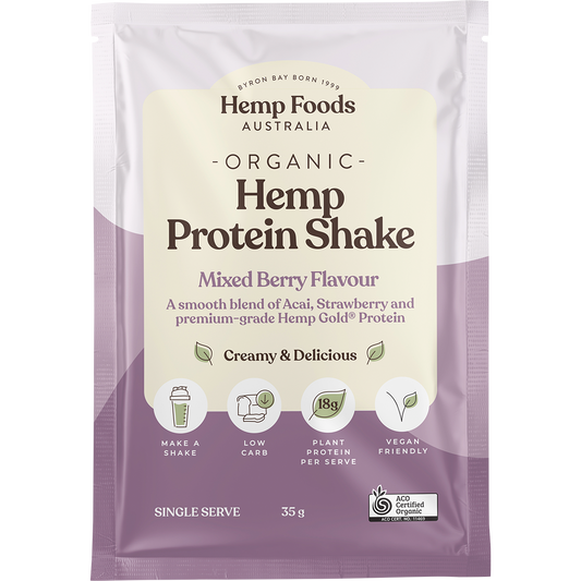 Hemp Foods Australia Organic Hemp Protein Shake Mixed Berry & Acai - Box of 7