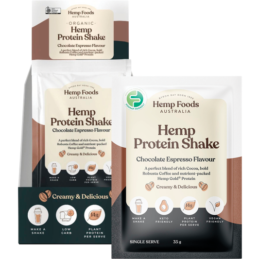 Hemp Foods Australia Organic Hemp Protein Shake Chocolate Espresso 7 x