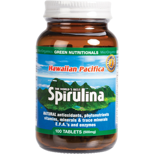 Green Nutritionals Hawaiian Pacifica Spirulina Tablets 500mg 12 x 100 Tabs