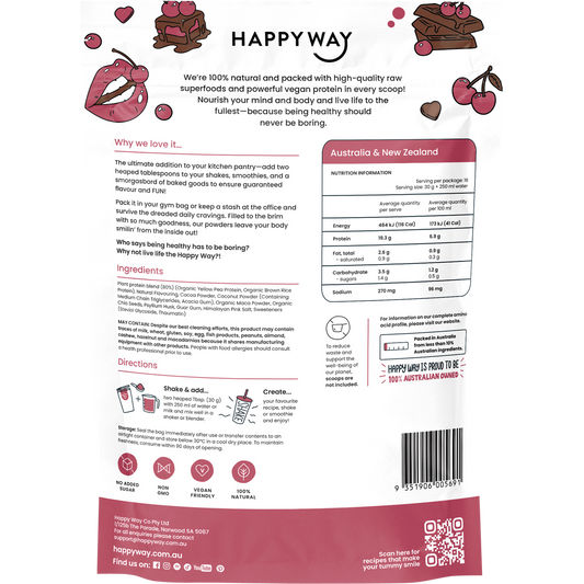 Happy Way Vegan Protein Powder Choc Cherry