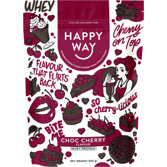 Happy Way Whey Protein Powder Choc Cherry