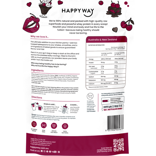 Happy Way Whey Protein Powder Choc Cherry