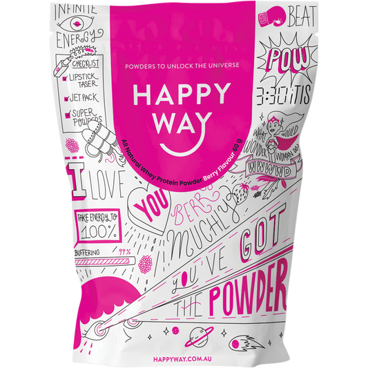 Happy Way Whey Protein Powder Berry 6 x