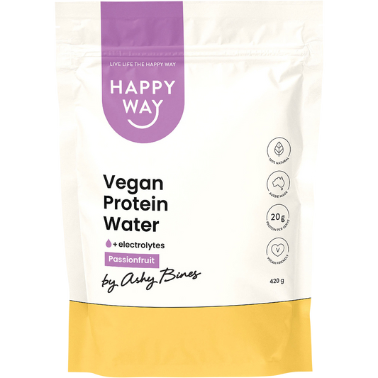 Happy Way Ashy Bines Vegan Protein Water Passionfruit