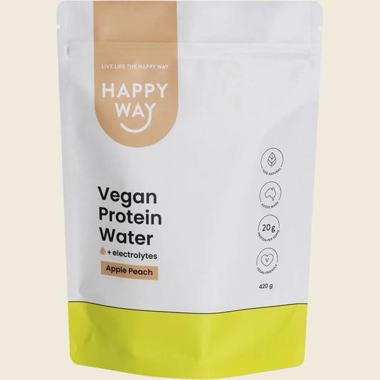 Happy Way Vegan Protein Water Apple Peach