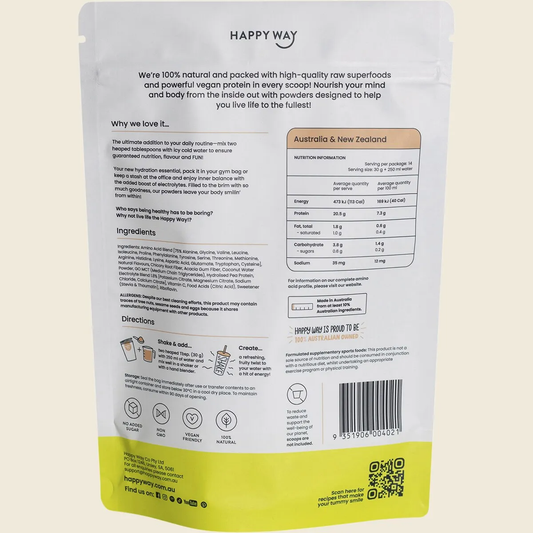 Happy Way Vegan Protein Water Apple Peach