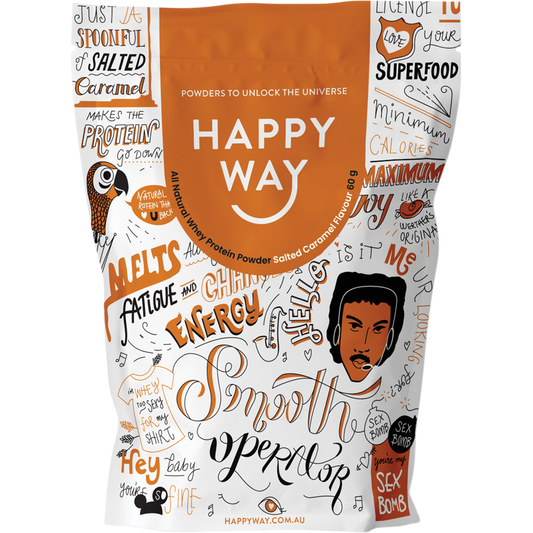 Happy Way Whey Protein Powder Salted Caramel 6 x