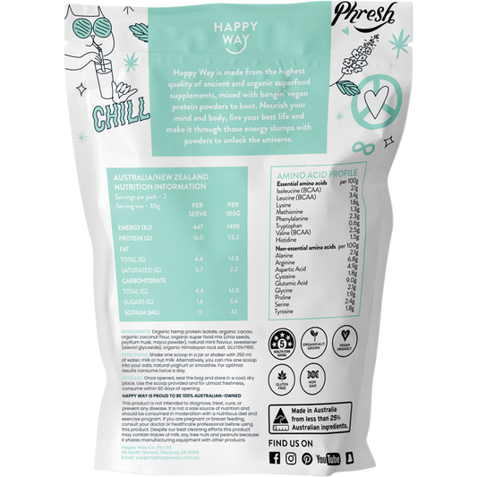 Happy Way Hemp Protein Powder Cacao Mint 6 x