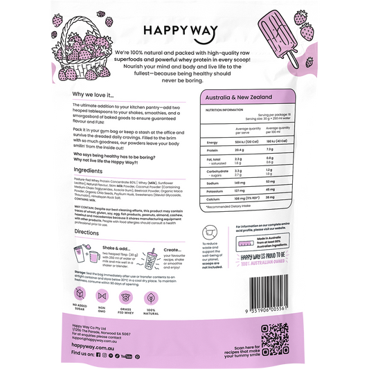 Happy Way Whey Protein Powder Strawberry