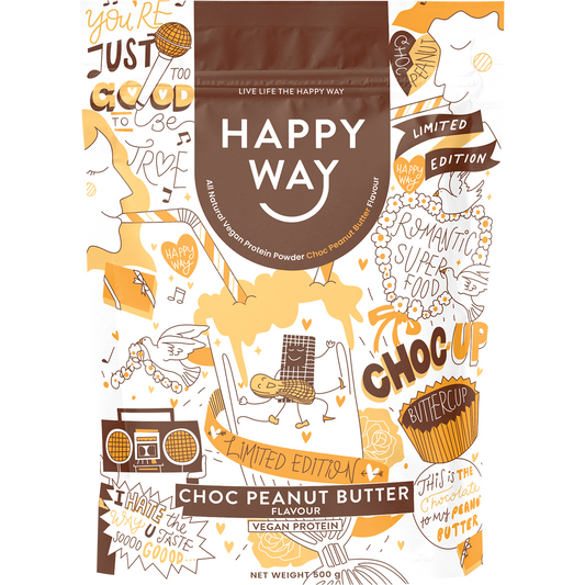 Happy Way Vegan Protein Powder Choc Peanut Butter