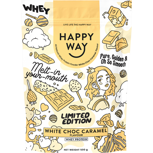 Happy Way Whey Protein Powder White Choc Caramel