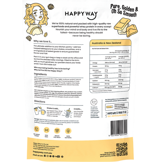 Happy Way Whey Protein Powder White Choc Caramel