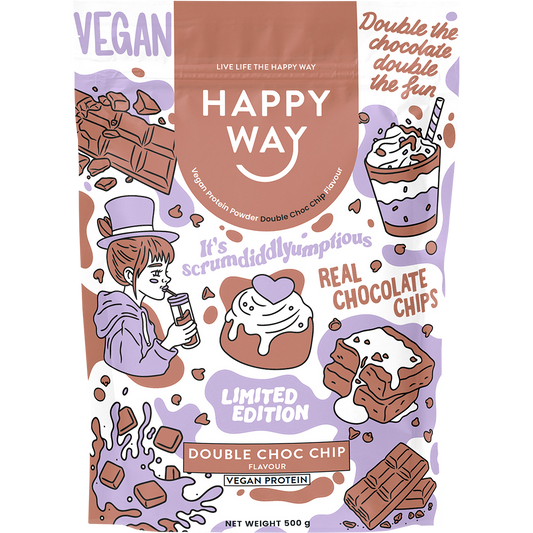 Happy Way Vegan Protein Powder Double Choc Chip