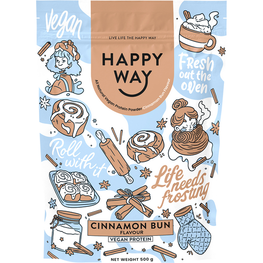 Happy Way Vegan Protein Powder Cinnamon Bun