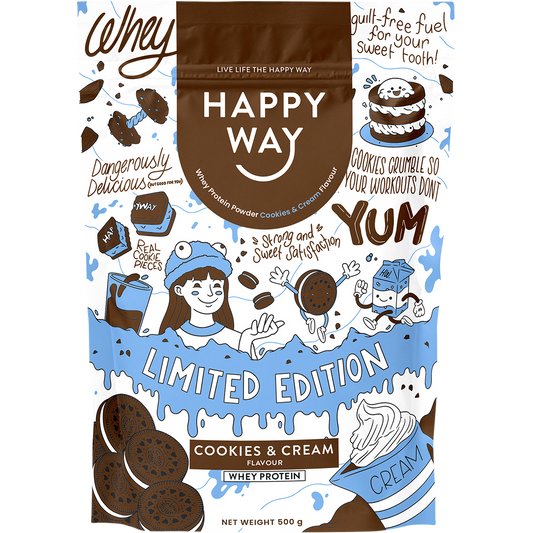 Happy Way Whey Protein Powder Cookies & Cream