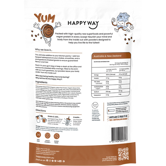 Happy Way Vegan Protein Powder Cookies & Cream