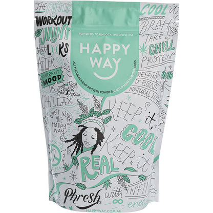 HAPPY WAY Hemp Protein Powder Cacao Mint 1 x 500g
