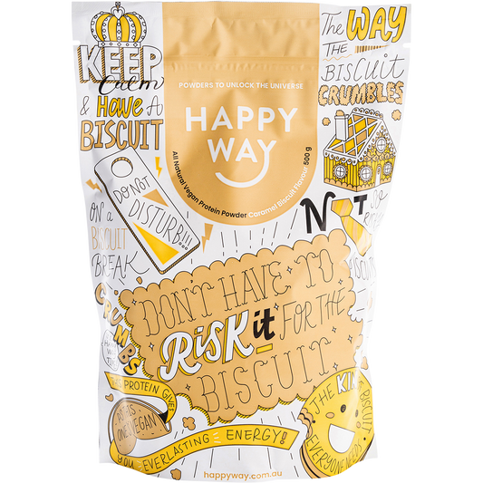 Happy Way Vegan Protein Powder Caramel Biscuit