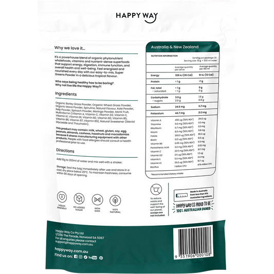 Happy Way Super Greens Powder Tropical