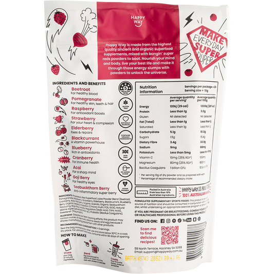Happy Way Super Reds Powder Raspberry
