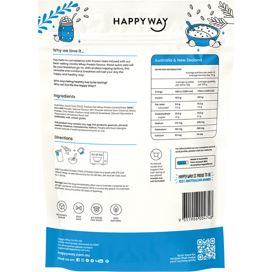 Happy Way Whey Protein Quick Oats Vanilla