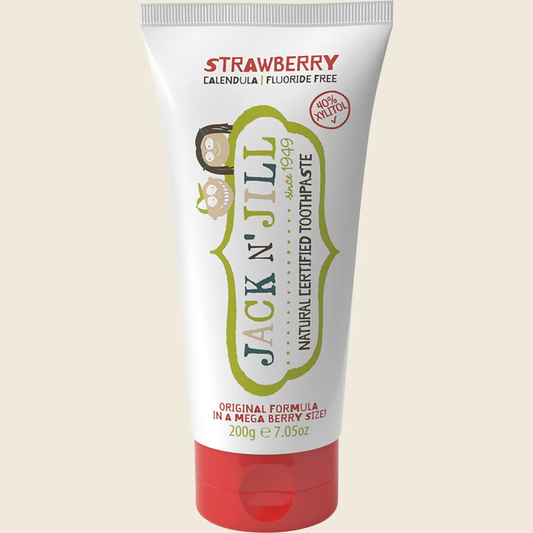 Jack N' Jill Toothpaste Children Mega Strawberry Fluoride Free - Box of 6