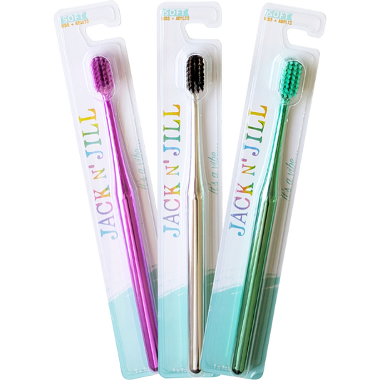 Jack N' Jill Toothbrush Kids & Adults Chrome Soft - Box of 8