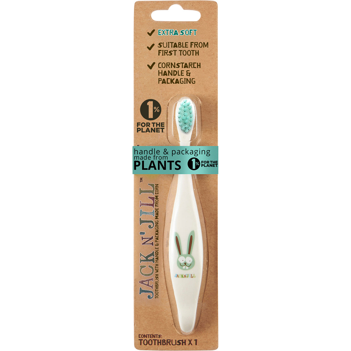 JACK N' JILL Toothbrush Children Bunny Biodegradable x 8