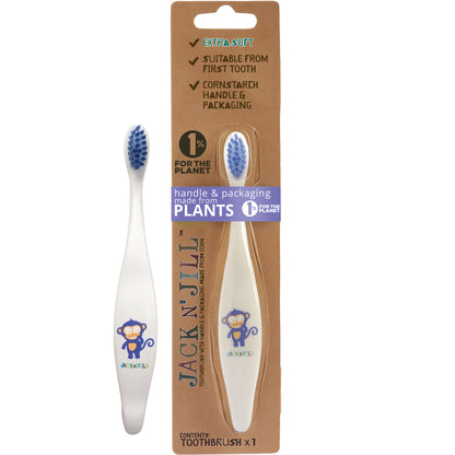JACK N' JILL Toothbrush Children Monkey Biodegradable x 8