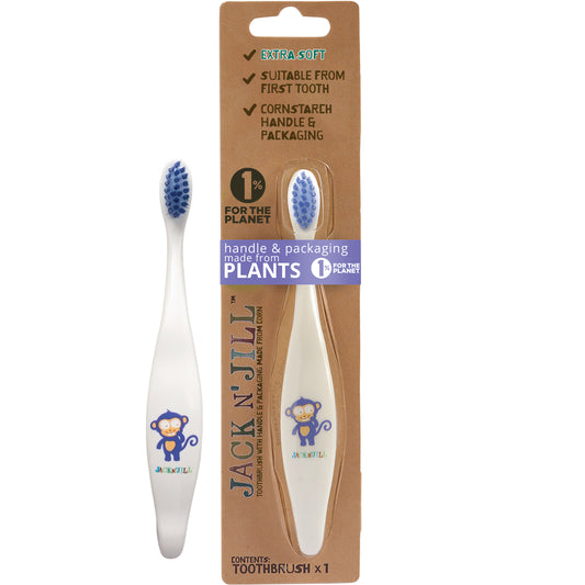 JACK N' JILL Toothbrush Children Monkey Biodegradable x 8