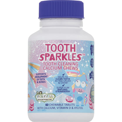 JACK N' JILL Tooth Sparkles Tooth Cleaning Calcium Chews 3 x 60 Tabs