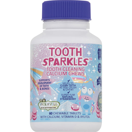 JACK N' JILL Tooth Sparkles Tooth Cleaning Calcium Chews 3 x 60 Tabs