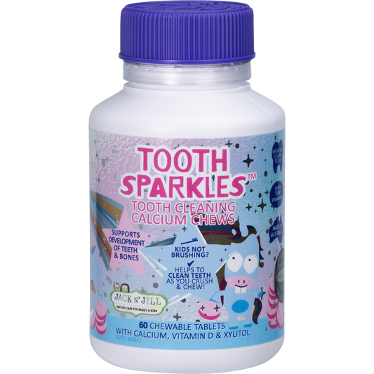 Jack N' Jill Tooth Sparkles Tooth Cleaning Calcium Chews - Box of 3