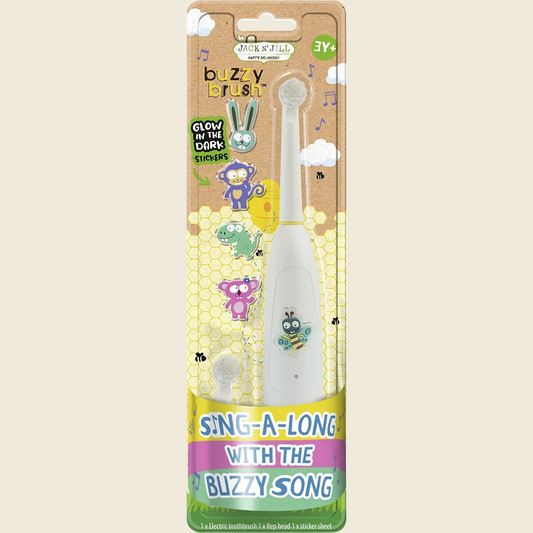 Jack N' Jill Electric Musical Toothbrush Buzzy Brush 3 Years + - Box of 8