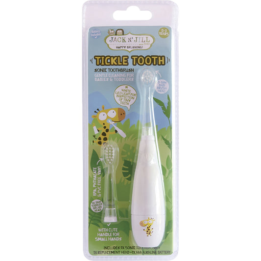 JACK N' JILL Sonic Toothbrush Tickle Tooth 0-3 Years x 8