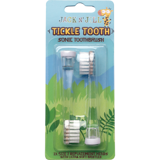 Jack N' Jill Replacement Heads Sonic Toothbrush Tickle Tooth - Box of 8
