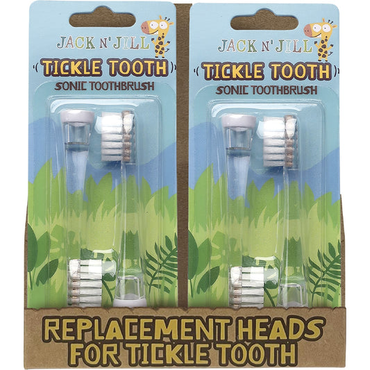 JACK N' JILL Replacement Heads Sonic Toothbrush Tickle Tooth 8 x 2 pk