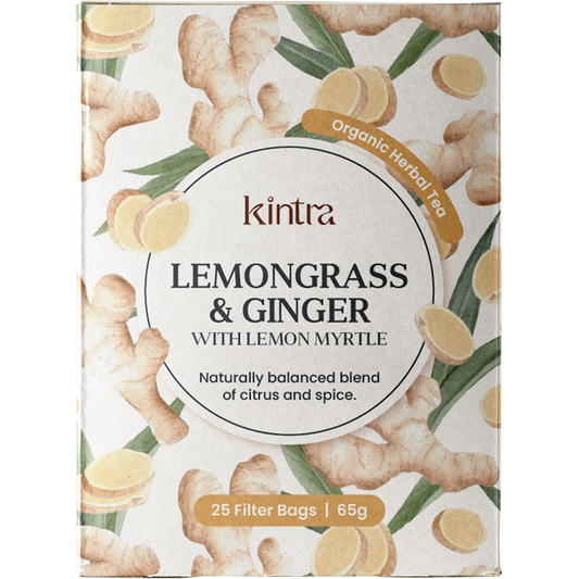 Kintra Blends Herbal Tea Bags Lemongrass & Ginger with Lemon Myrtle