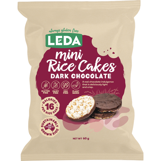 Leda Mini Rice Cakes Dark Chocolate - Box of 6