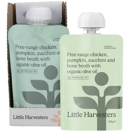 Little Harvesters Free-range Chicken, Pumpkin, Zucchini & Bone Broth - Box of 6