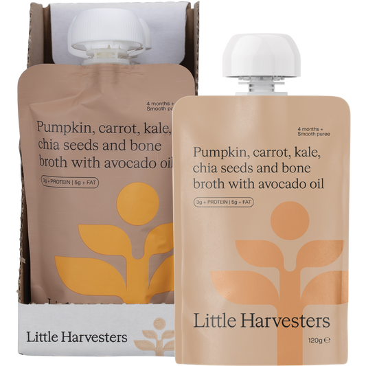 Little Harvesters Pumpkin, Carrot, Kale, Chia Seed & Bone Broth - Box of 6