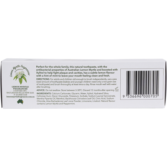 Lemon Myrtle Fragrances Toothpaste Fluoride Free