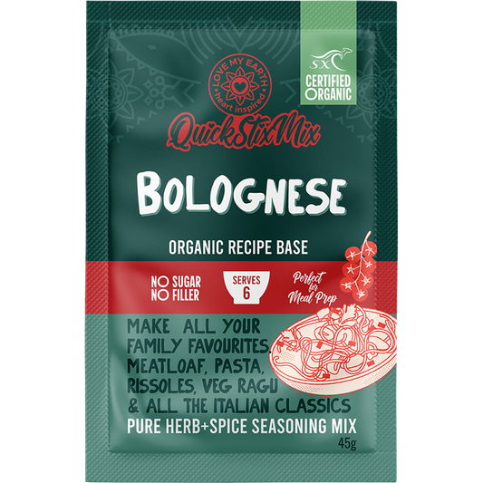 Love My Earth Quick Stix Mix Organic Recipe Base Bolognese - Box of 10