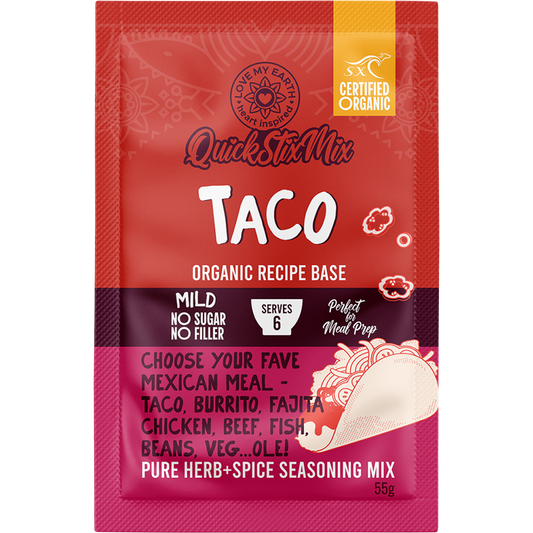 Love My Earth Quick Stix Mix Organic Recipe Base Taco - Box of 10