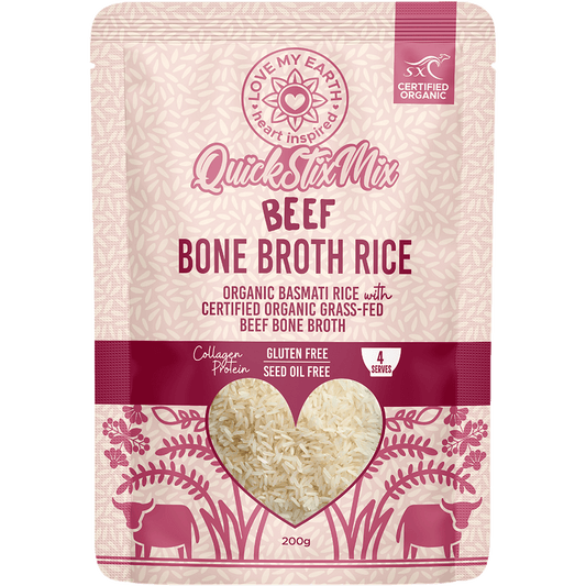 Love My Earth Quick Stix Mix Organic Bone Broth Rice Beef