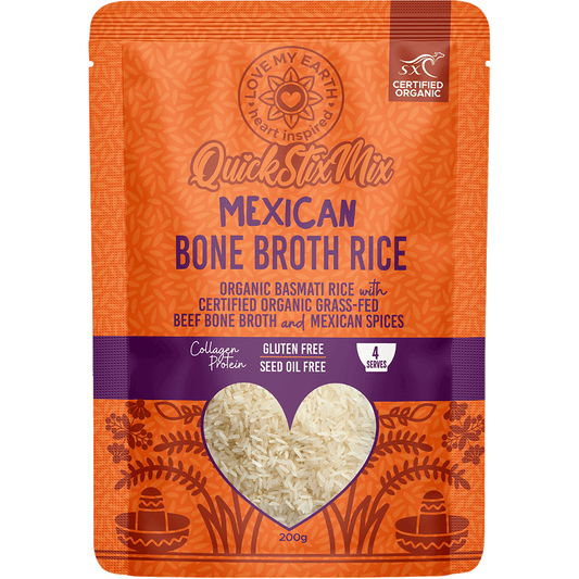 Love My Earth Quick Stix Mix Organic Bone Broth Rice Mexican