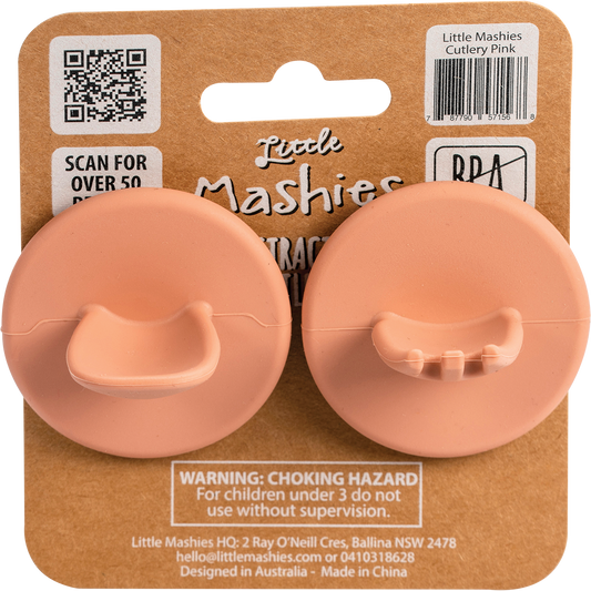 Little Mashies Silicone Distractor Cutlery Blush Pink